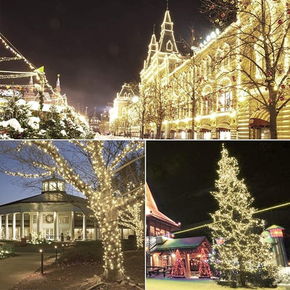 Christmas Lights Warm White 50 Counts, Christmas Lights Outdoor Warm White Commercial Grade Waterproof IP65, 25Ft 5mm Outdoor Mini LED, Xmas for Tree
