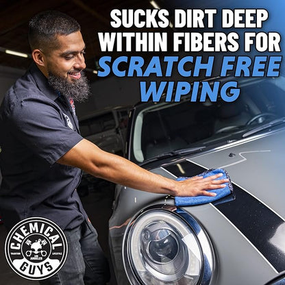 Chemical Guys Professional Grade Premium Microfiber Towels for Cars, Blue, 16" x 16", Ultra-Soft and Scratch-Free Car Detailing Cloths for Trucks, Motorcycles, and More - 24 Pack