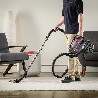 Prolux RS4 Bagless Canister Vacuum, Lightweight with Dual HEPA Filtration, 25 Foot Retractable Cord, Telescopic Wand, Versatile for Wood Floor, Carpet, Home, Office, Apartment, RV, Dorm Room