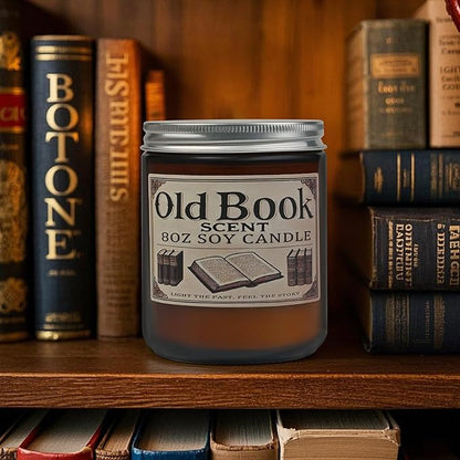 Old Book Candle, Book Lovers Gifts Ideas for Readers, Reading Accessories, Bookish Present, Birthday Gifts for Women, Bookworm, Librarian, Men