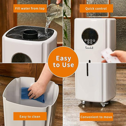 Humidifiers for Large Room Whole House Humidifier for Home 2000 sq.ft, 5.5Gal Cool Mist Top Fill Humidifier Floor Humidifier 21L 2000ML/H Dual 360° Nozzles 3 Speed