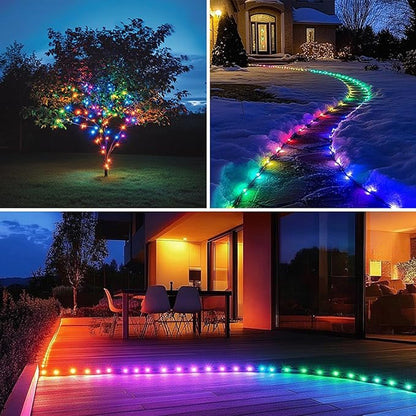 Permanent Outdoor Lights, RGB Eave Lights with App Control Remote, IP67 Waterproof LED String Lights for Christmas, Halloween, Outdoor, Garden Decoration