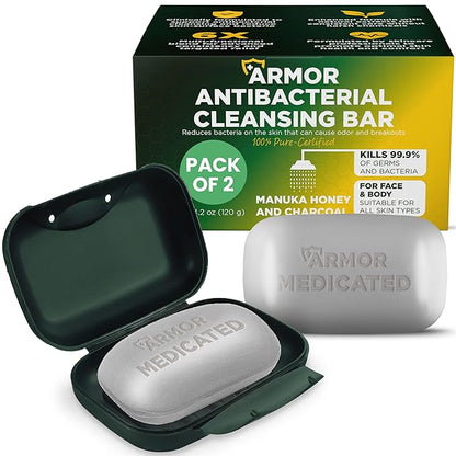 Antibacterial Soap Antibacterial Hand Soap for All Skin Types | Kills 99.9% of Germs & Bacteria | Helps with Jock Itch, Athlete’s Foot, Ringworm, Itchy Skin & Odor Soap with Case Pack of 2
