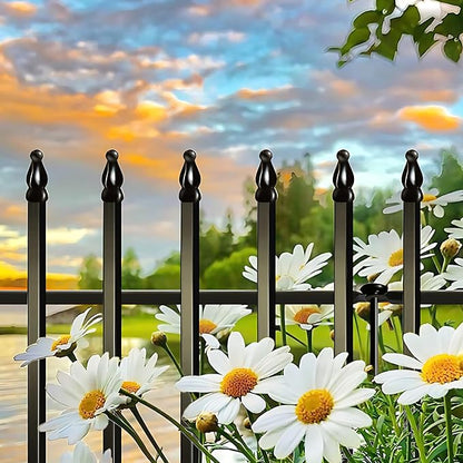ARIFARO Decorative Metal Garden Fence 24" high x 24" Wide 5 Pack, Animal Barrier for Dog Pet,Border Garden Fencing for Outdoor Patio Lawn Yard Flower Bed