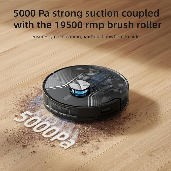 Robot Vacuum and Mop Combo, Robotic Vacuum Cleaner with Precision LiDAR Navigation, Multi-Floor Mapping, Ideal for Pet Hair, Hard Floors & Carpets, App & Voice Control, Aspiradora Robot