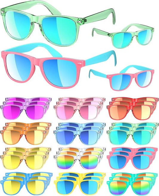 Sumsun Kids Sunglasses Bulk Party Favors 24 Packs Boys Girls Age 3-8 with UV400 Protection for Birthday Graduation Party