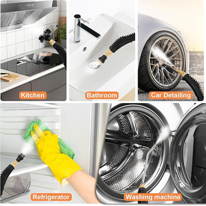 3800W Handheld Pressurized Steam Cleaner, 1000ml Tank,6 Adjustable Settings | High-Temperature Portable Steamer for Car Owners,DIY Enthusiasts for Car Detailing 221°F Pressurized Steam