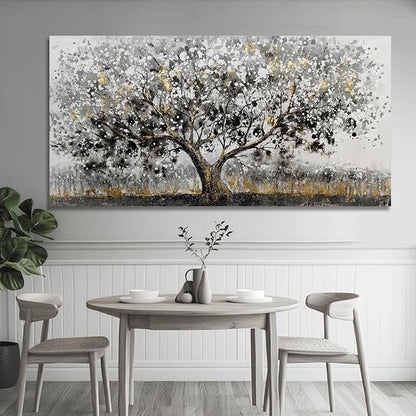 SDYA Black and White Canvas Pictures Landscape Art Poster 24"x48" Large Dining Room Wall Art Bedroom Pictures Wall Decor Over Bed