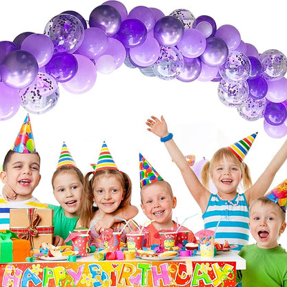 Purple Balloons, 60 Packs 12 Inch Metallic Chrome Purple Pearl Macaron Light Lavender Different Shades Balloons for Girl Birthday, Wedding, Anniversary, Baby Shower, Princess Decoration