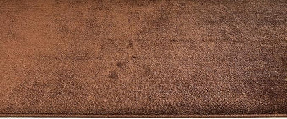 Custom Cut Hallway Runner Rug, Slip Resistant, 31 Inch Wide X Your Choice of Length, Solid Brown, 31 Inch X 23 feet