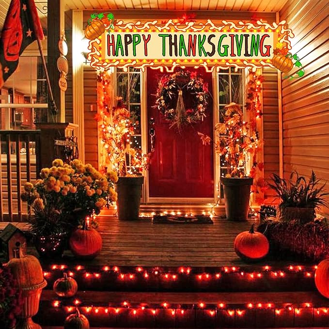 JMEXSUSS 66ft 200 LED Halloween Lights Outdoor Indoor, Connectable Orange String Lights Clear Wire, Fall Light Plug in for Fireplace Tree Garden Patio Thanksgiving Fall Halloween Decor