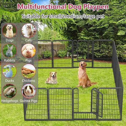 Dog Playpen 40" Height 14 Panels Portable Pet Fence Outdoor for Yard Indoor Dog Pen Puppy Playpen Indoor for Medium/Small Animals, Heavy Duty Pet Pen for RV, Camping, Yard