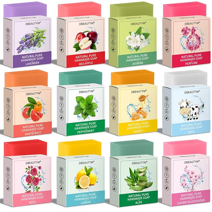 12 Pack Bar Soap Gifts,Easter Basket Stuffers for Teen Girls,Mothers Day Gifts for Mom,Bridesmaid Gifts,Teacher Appreciation Gifts Nurse Gifts Bath Soaps Hands Wash Bar Travel Size Soap Bar