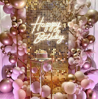 KALOR 12 Inch Metallic PInk Balloons, 50 Pcs Latex Helium Metallic Balloons for Kid's Birthday Party, Baby Shower, Wedding, Graduate Party Decorations