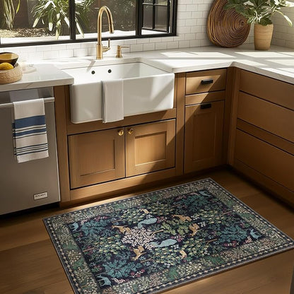 2x3 Washable Throw Rugs for Entryway: Door Mat Indoor Entrance Small Area Rug Non-Slip Low Pile Soft Kitchen Rug for Front Door Indoor Entrance Entry Kids Room Bedside