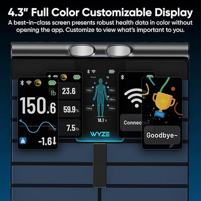 Wyze Scale Ultra BodyScan Smart Scale with Handle – Wi-Fi & Bluetooth Body Composition Scale for Weight, BMI, Body Fat, Muscle Mass, and Segmental Measurement, Black