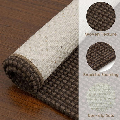 EARTHALL Woven Runner Rug 2x6 Ft Washable Runners for Hallways Cotton Non Slip Rubber Backed Kitchen Runner Braided Indoor Floor Carpet for Entryway, Hallway, Kitchen, Bedroom, Brown