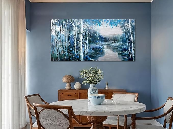 Arjun Tree Wall Art Canvas for Living Room Landscape Picture Nature Forest Painting Bedroom, Large Artwork Textured Framed Home Office Wall Décor 48"x24"