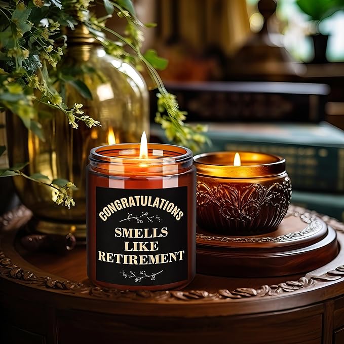 Retirement Gifts - Funny Retiring Candles - Birthday, Retired Gift for Her, Mom, Nurse, Coworker, Friends -Relaxing Candles for Women Stress Relief - Tropical Coconut Natural Soy Wax Candle