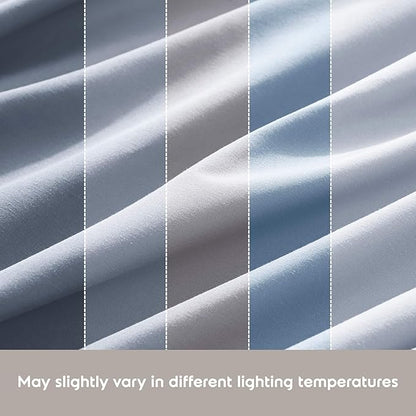 Nestl Short Queen Sheet Set - 1800 Ultra-Soft Microfiber - Double Brushed - Deep Pockets - Easy Fit - 4 Piece Set - Bed Sheets (Short Queen, Ice Blue)
