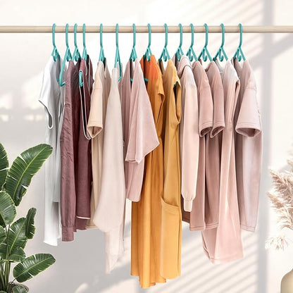 NEATERIZE Ultra Heavy Duty Plastic Clothes Hangers - Aqua - Durable Coat, Suit and Clothes Hanger. Perchas De Ropa (24 Pack - Aqua)