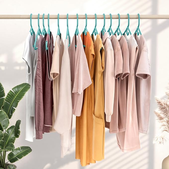 NEATERIZE Ultra Heavy Duty Plastic Clothes Hangers - Aqua - Durable Coat, Suit and Clothes Hanger. Perchas De Ropa (38 Pack - Aqua)