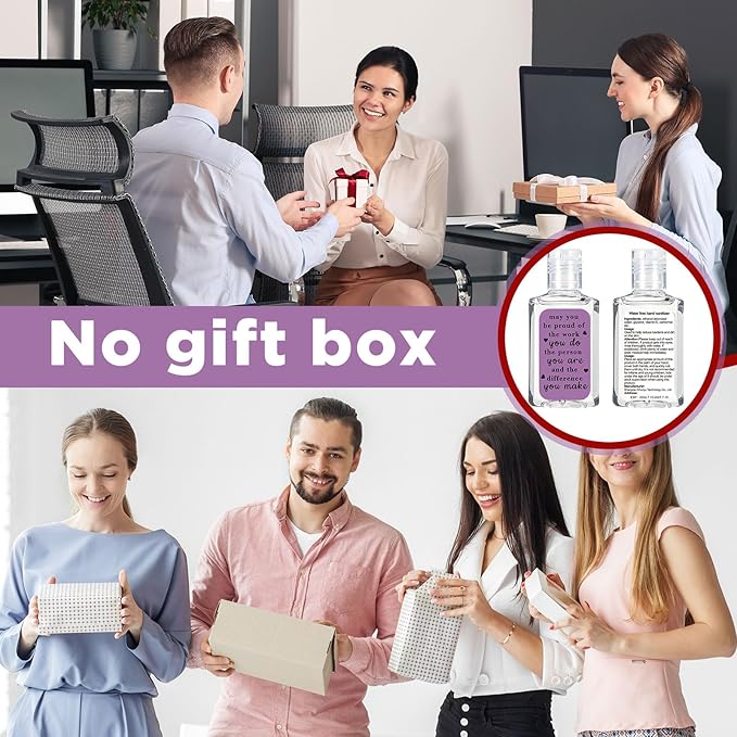 30 Pcs Thank You Gifts for Coworker Mini Hand Sanitize Gel Bulk Scent Hand Sanitizer Travel Size Inspirational Appreciation Gifts for Christmas Party Supplies Friends Teacher Employee
