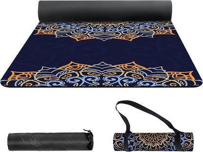 nuveti Yoga Mat Print Extra Thick TPE Non Slip Fitness Exercise Mat with Carrying Bag,72"x24" Extra Thick 6MM Exercise & Workout Mat for Yoga, Pilates Fitness and Floor Exercises