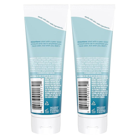 Lume Whole Body Deodorant - Invisible Cream Tube - 72 Hour Odor Control - Aluminum Free, Baking Soda Free, Skin Safe - 3.0 ounce (Pack of 2) (Unscented)