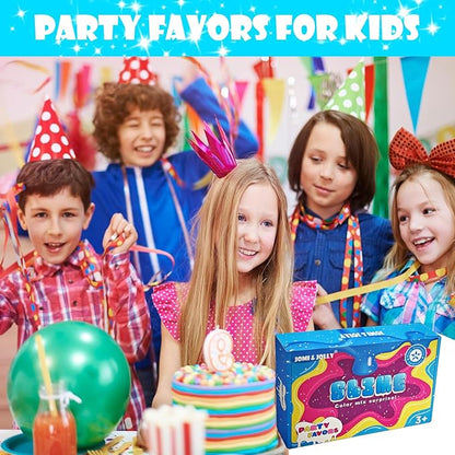 24 Pack Slime Valentines for Kids -No Messy Glitter Clear Slime Kit for Girls 8-12 with Sequins, Non Sticky Stress Relief Toy for Kid & Adult, Princess Toys, Party Favors, Classroom Prizes