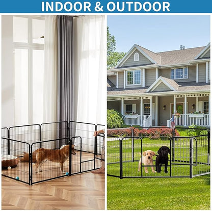NEWBULIG Dog Playpen 16 Panels 40" Height Foldable Heavy Duty Metal Dog Exercise Playpen Puppy Fence for Indoor Outdoor Yard