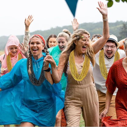 100 PCS Gold Black New Year Necklaces, 33'' New Year Eve Necklaces Oval Happy New Year Necklace Accessories, 2026 New Year Party Beads for New Year's Day, Halloween, Christmas, Carnival Party Favors