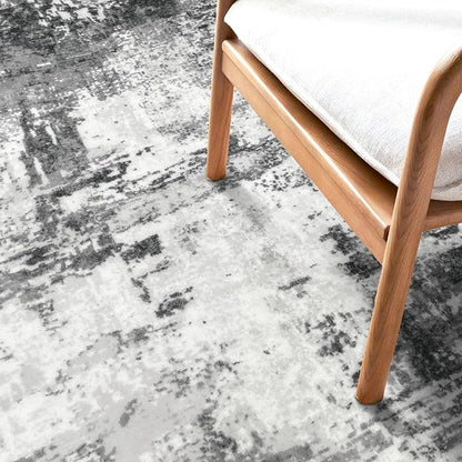 KOZYFLY Modern Abstract 3x5 Rug Gray Washable Rug Entry Rug, Soft Non-Slip Contemporary Nursery Mat Indoor Throw Kitchen Carpet with Soft Low Pile for Bedroom Office Living Room Bathroom Dorm