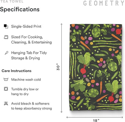 GEOMETRY Kitchen Tea Towels - Quick Dry Microfiber Dish Towels for Kitchen Spring Sprout, 18" x 30" 1 Pack