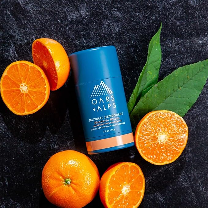 Oars + Alps Aluminum Free Deodorant for Men and Women, Dermatologist Tested and for Sensitive Skin, Vegan, Mandarin Woods, 1 Pack, 2.6 Oz