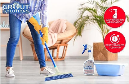Professional Grout Brush Heavy-Duty Swivel Head with Stiff V-Shaped Bristles for Deep Cleaning Tile, Corners, Showers, Kitchens & Floors Without Scratching Fits Standard Thread Poles