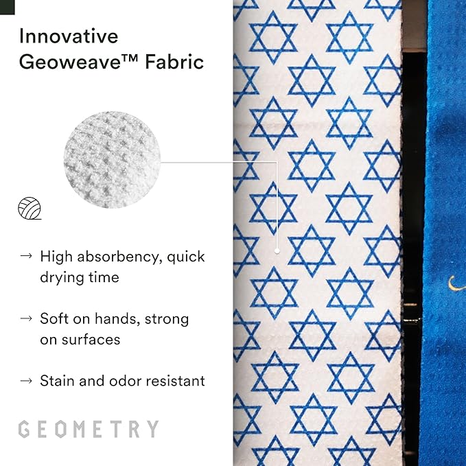GEOMETRY Christmas Kitchen Towels - Quick Dry Microfiber Cloth Dish Towels for Kitchen Drying - Premium Quick Dry Towel (Davids Star, 1 Pack)