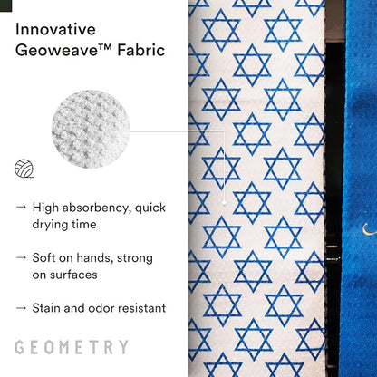 GEOMETRY Christmas Kitchen Towels - Quick Dry Microfiber Cloth Dish Towels for Kitchen Drying - Premium Quick Dry Towel (Davids Star, 1 Pack)