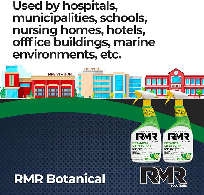 RMR Brands Botanical Disinfectant and Cleaner, Kills 99% of Household Bacteria and Viruses, EPA Registered, 2 Pack - 32 Fl Oz