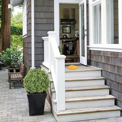 THE BLOOM TIMES 2ft Faux Boxwood Plants Outdoor Set of 2, 24" UV-Resistant Artificial Topiary Ball Trees, Fake Potted Greenery for Front Porch Planter, Patio Outside Decor