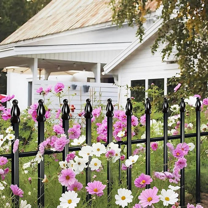 ARIFARO Decorative Metal Garden Fence 32" high x 24" Wide 5 Pack, Animal Barrier for Dog Pet,Border Garden Fencing for Outdoor Patio Lawn Yard Flower Bed