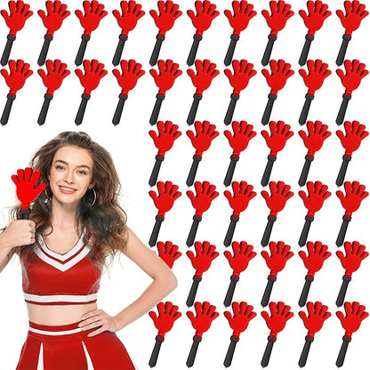 Junkin 100 Pcs Hand Clappers Bulk 7. 5 x 3. 5 Inches Noise Makers Party Favors Clapping Noise Maker Clacker for Birthdays Game Prizes Rewards Football Sporting Events Cheers Supplies (Black Red)