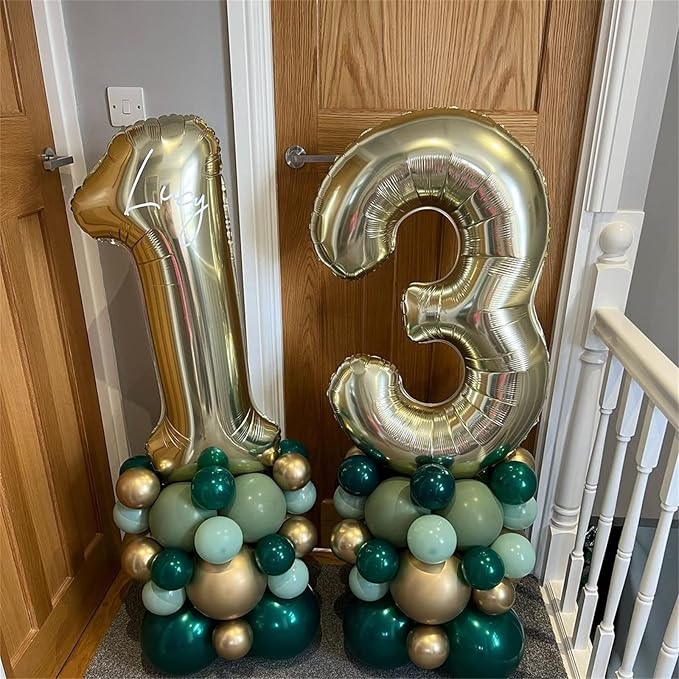 Champagne Gold Number 1 Balloons, 40 In Large Light Gold Number 1 Foil Helium Balloons for Girls Women, Self Inflating Number Balloons 0-9 for Men Boys 1st 10th Birthday Anniversary Party Decoration