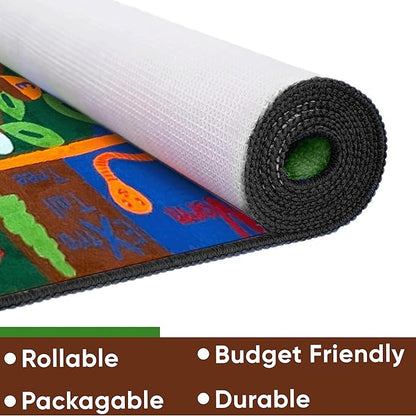 Forest Fun Animal Alphabet, 6' x 8'6" Rectangle, Educational Classroom Rug, Kids Learning Play Mat | Area Rug for Bedroom or Playroom