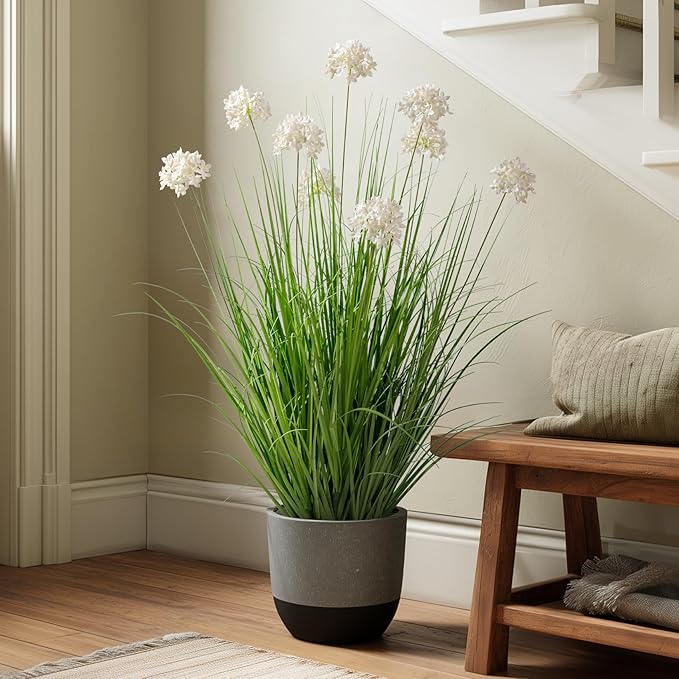 36in Lifelike Artificial Tall Grass Plant with 9 Lifelike Dandelion Flower and Non-Toxic,odorless Fake Tall Frass Plant Fake Plants for Indoor Decoration,Home Decor