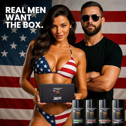 Deodorant for Men - Aluminum Free Mens Deodorant - Travel Size Natural Deodorants - Sweat Protection for Underarm - Stain-Free Stick Deodorants - Made in USA, 3.2oz (Pack of 4, The Box)