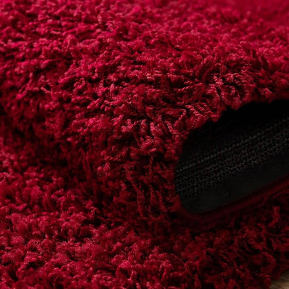 Unique Loom Solid Shag Collection Area Rug (8' Round, Cherry Red)