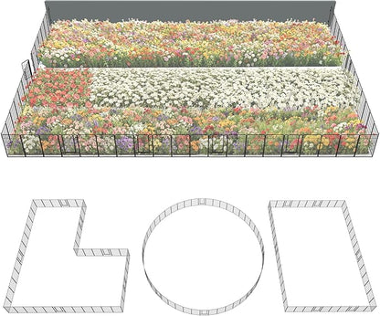 FXW Garden Fence Outdoor for The Yard – 45in(H) x 109.4ft(L) Heavy Duty Metal Animal Barrier for Dog and Rabbit, Decorative Dog Fence, 48 Panels, Black