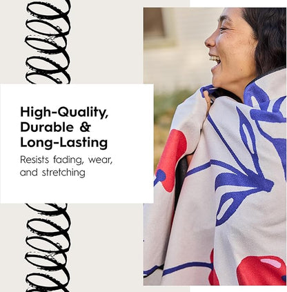GEOMETRY Micro-Loop Beach Towel – Spring & Summer Collection – Quick-Dry, Sand-Resistant, Ultra-Absorbent Compact Towel for Beach & Travel (Abstract Life)