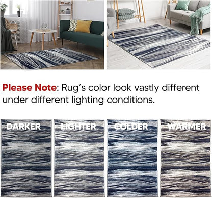 Keen Home Design Area Rugs - 2x18 Non-Shedding, Abstract Rugs for Kitchen, Living Room, Bedroom, Dining Room, Entryway - Size: 2'8" x 18', Multi